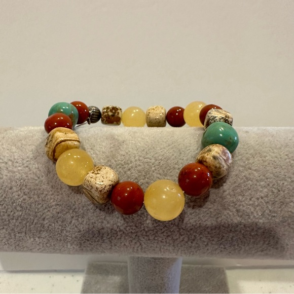 Carolyn Pollack Relios Gemstone Bracelet 925 sterling turquoise, jasper, calcite - Picture 8 of 13